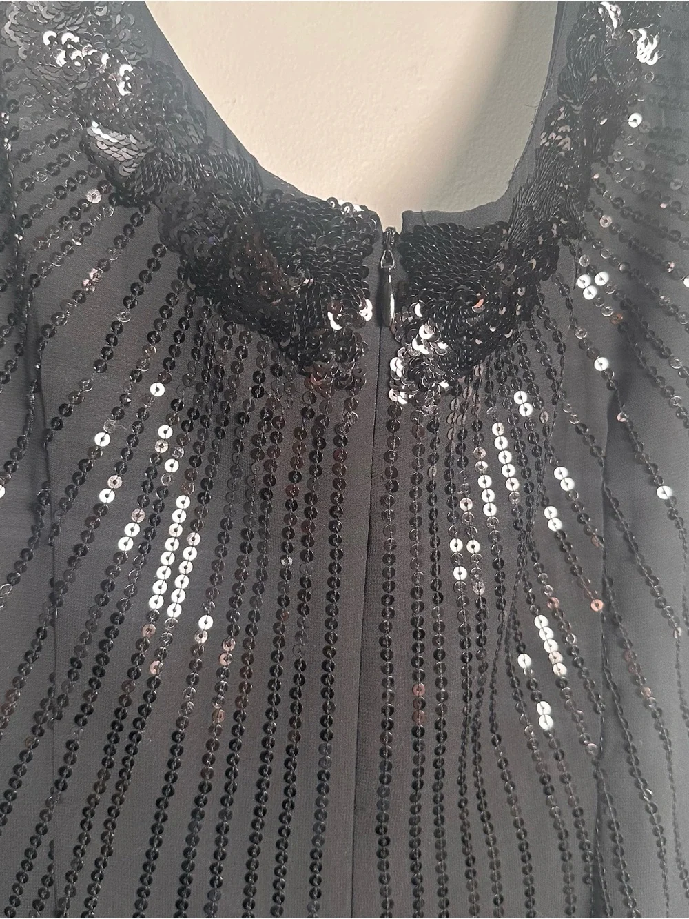 WHBM Black Sequin Tank Dress - Elegant Evening Dress